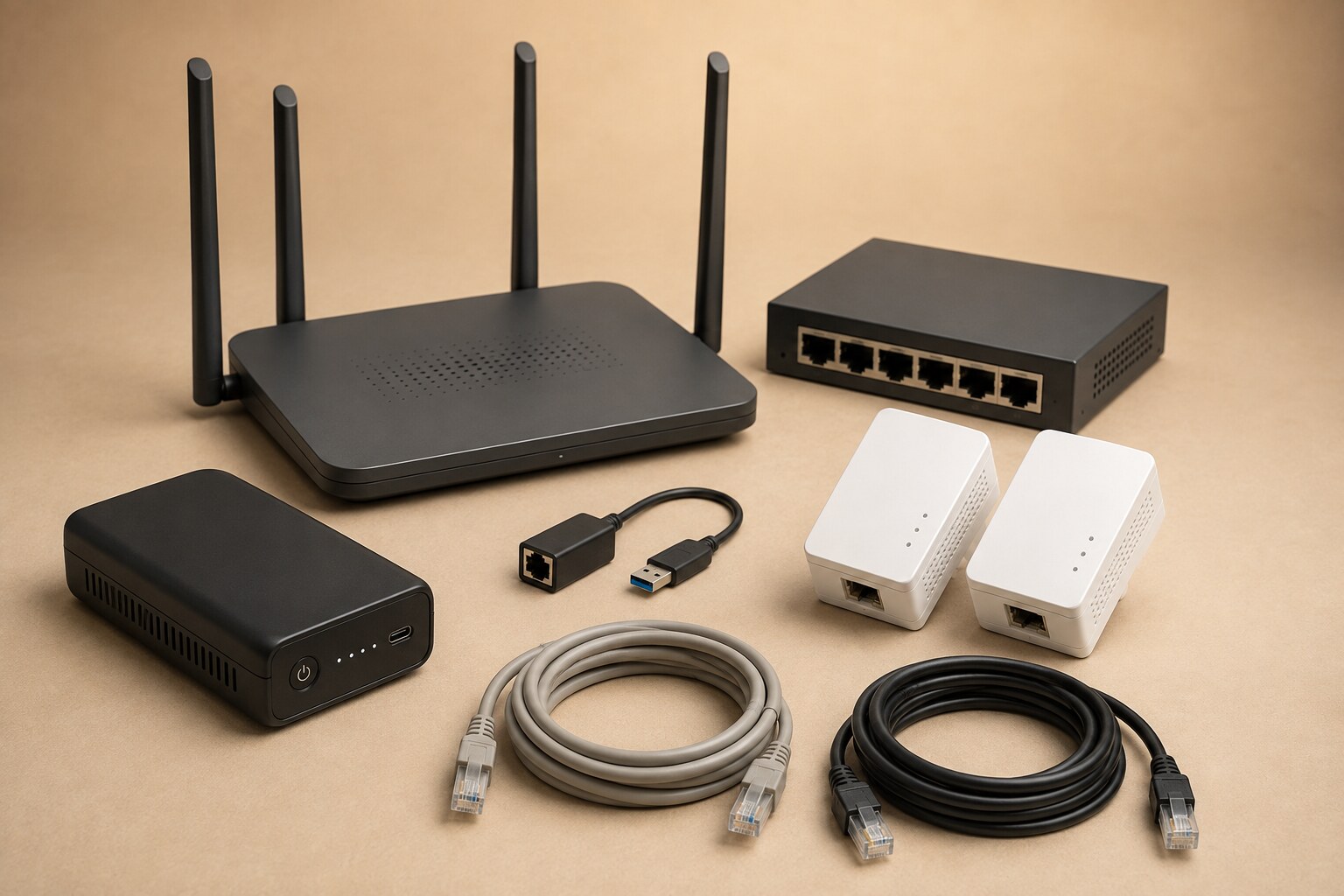 Markasız mini UPS ve ağ cihazları; temsili kategori görseli